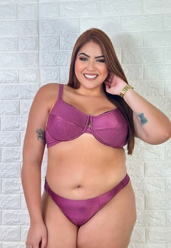 Biquíni Canelado Plus Size Aro Sem Bojo Calcinha Fio Duplo - comprar online