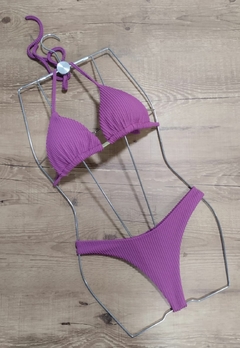 Biquíni Feminino Texturizado Cortininha Asa Delta Fio Dental