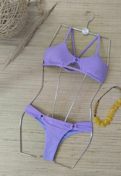 Biquini Top Lurex Com Decote Vazado Calcinha Empinar Bumbum - comprar online