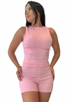 Conjunto Feminino Cropped Sem Bojo com Shortinho