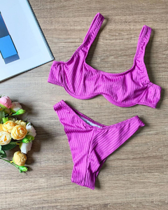 Biquíni Feminino Canelado Aro Sem Bojo Calcinha Fio Duplo e Asa Delta na internet
