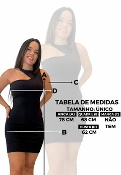 Vestido Justo Texturizado Preto com Recorte Assimétrico na internet