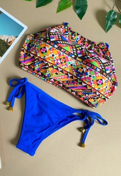 Biquíni Feminino Cropped Com Calcinha Levanta Bumbum, e Amarra lateral na internet