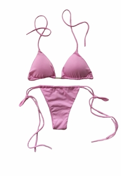 Biquíni Liso Cortininha Feminino Calcinha Amarra Lateral - comprar online