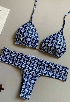 Imagem do Biquíni Feminino Cortininha Estampaco Com Bojo Calcinha Tanga