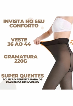 Meia Calça Térmica Forrada Peluciada Translúcida De Lã Quente Feminina Para Inverno - loja online