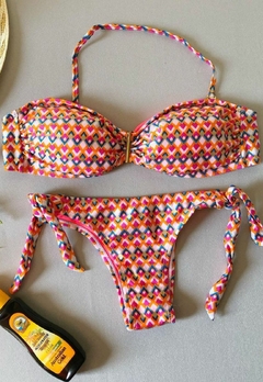 Biquíni Feminino Meia Taça Com Alça Removível Calcinha Amarra Lateral - Multmix