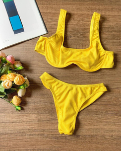 Biquíni Feminino Canelado Aro Sem Bojo Calcinha Fio Duplo e Asa Delta na internet