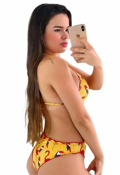 Maiô Feminino Engana Mamãe Com Bojo Estampado e Calcinha Empina Bumbum na internet