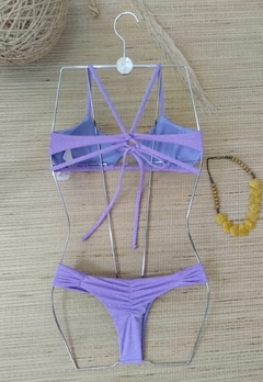Biquini Top Lurex Com Decote Vazado Calcinha Empinar Bumbum na internet