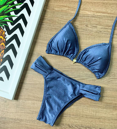 Biquíni Feminino Cortininha Com Bojo e Calcinha Bombom Canelado - comprar online