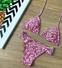 Biquíni Feminino Cortininha Estampado Com Bojo Calcinha Bombom - Multmix