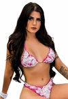 Biquíni Feminino Cortininha Dupla Face Bojo e Calcinha Empina Bumbum