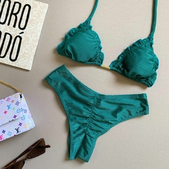 Biquíni Feminino Cortininha Com Bojo e Relevo Calcinha Empina Bumbum - Multmix