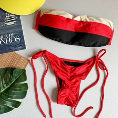 Biquíni Feminino Top Faixa Tropical com Bojo e Calcinha Empina Bumbum - comprar online