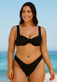 Biquíni Feminino Plus Size Canelado Aro Sem Bojo Calcinha Fio Duplo Asa Delta - comprar online