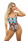 Maiô Feminino Sem Bojo Alças Finas Estampado Com Costa Nua - comprar online