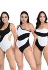 Kit com 3 Body Femininos Preto e Branco