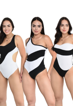 Kit com 3 Body Femininos Preto e Branco