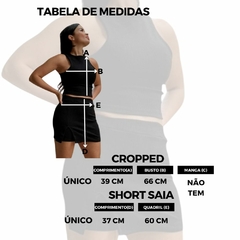 Conjunto Feminino Cropped Regatinha Sem Bojo com Short Saia - comprar online