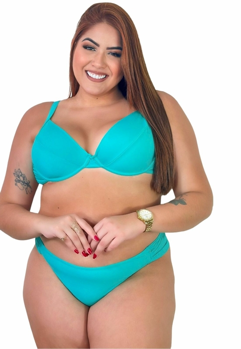 Biquíni Plus Size de Aro Sem bojo Calcinha Duplo Fio Liso.