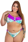 Biquíni Feminino Plus Size de Aro Sem Bojo Com Calcinha BomBom e Fio Duplo Estampado Canelado