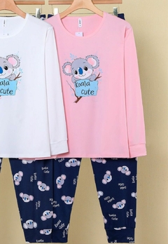 Pijama Feminino Estampado Camiseta Manga Longa e Calça - comprar online