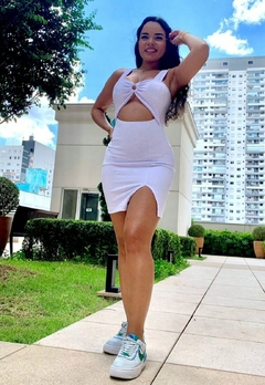 Vestido Feminino Modelo Regatinha Com Bojo Modelo Curto Com Corte na Coxa - Multmix