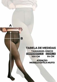 Meia Calça Térmica Forrada Peluciada Translúcida De Lã Quente Feminina Para Inverno Plus Size - comprar online