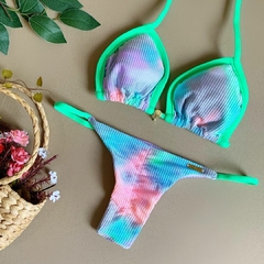 Biquíni Cortininha Tie Dye Calcinha Tira Empina Bumbum - comprar online