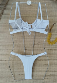 Biquini Feminino Top Texturizado Com Bojo Decote Com Calcinha Fio Duplo e Regulagem na internet