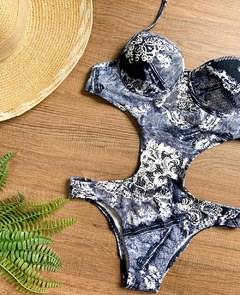 Maiô Feminino Engana Mamãe Estampado Meia Taça Com Bojo - loja online