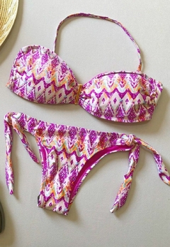 Biquíni Feminino Meia Taça Com Alça Removível Calcinha Amarra Lateral - Multmix