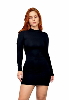 Vestido Feminino Sem Bojo Manga Longa Com as Costas Nua - Multmix