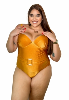 Maiô Plus Size Body Feminino Com Bojo Confortável Leve Verão Moda Praia Detalhe Argola - Multmix