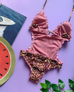 Maiô Feminino Engana Mamãe Com Bojo Estampado e Calcinha Empina Bumbum - comprar online