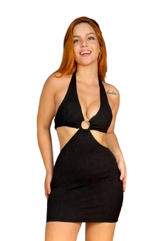 Vestido Feminino Argola no Decote Vazado e Bojo Modelo Curto - comprar online