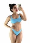 Biquíni Feminino Canelado Aro Sem Bojo Calcinha Fio Duplo e Asa Delta