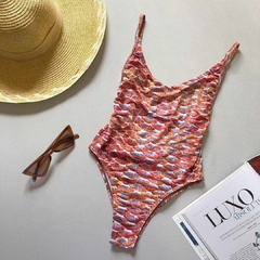 Maiô Feminino Sem Bojo Alças Finas Estampado Com Costa Nua - comprar online