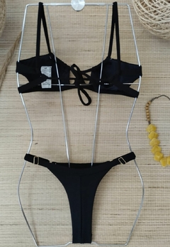 Biquini Top Texturizado Com Decote Com Calcinha Reguladora Fio Duplo - comprar online