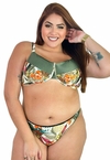 Biquíni Feminino Plus Size de Aro Sem Bojo Com Calcinha BomBom e Fio Duplo Estampado Canelado
