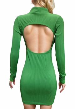 Vestido Feminino canelado Sem Bojo Costa Aberta - comprar online