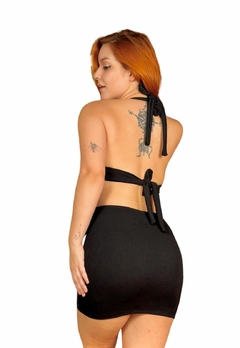 Vestido Feminino Argola no Decote Vazado e Bojo Modelo Curto na internet