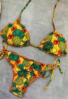 Biquíni Feminino Cortininha Calcinha Amarra lateral e Empina Bumbum - loja online