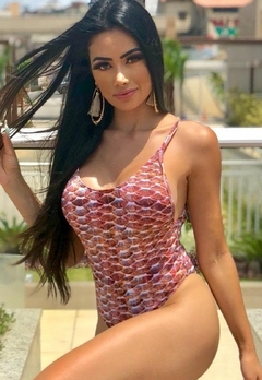 Maiô Feminino Sem Bojo Alças Finas Estampado Com Costa Nua - Multmix
