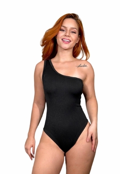 Body Feminino Com Uma Alça Canelado e Fecho em Baixo - comprar online