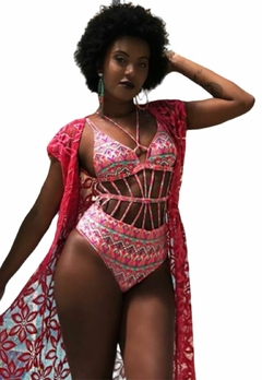 Maiô Feminino de Tiras Super Fashion, Com Bojo Estampado na internet