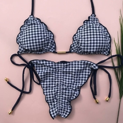 Biquíni Feminino Cortininha com Bojo Calcinha Empina Bumbum E Amarra Lateral - Multmix