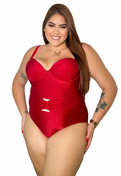 Maiô Plus Size Body Feminino Com Bojo Confortável Leve Verão Moda Praia Detalhe Argola - loja online