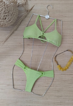 Biquini Top Lurex Com Decote Vazado Calcinha Empinar Bumbum - loja online